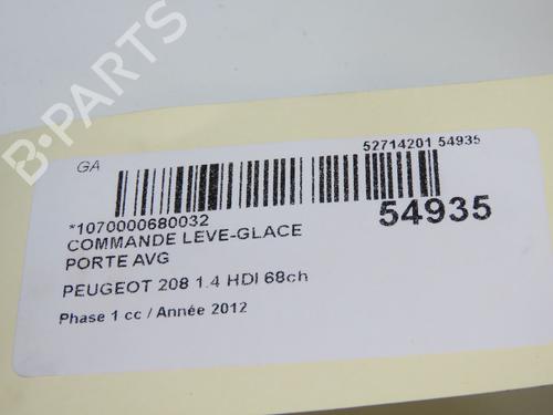 Used Left front window switch PEUGEOT 208 I (CA_, CC_) 1.4 HDi (68 hp) 31274425