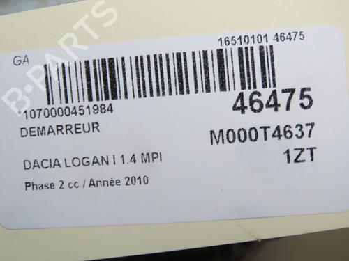 Used Starter Starter DACIA LOGAN (LS_) 1.4 MPI LPG (LS0C) (75 hp) 15671925 15671925