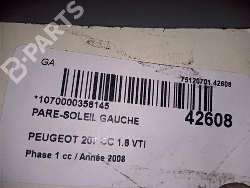 Left sun visor PEUGEOT 207 CC (WD_) 1.6 16V | BP10145243I1 