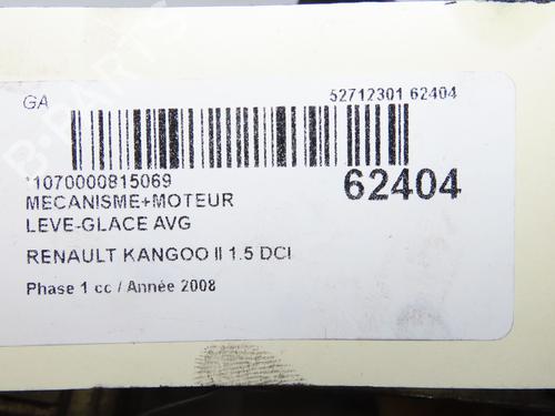 Used Front left window mechanism Front left window mechanism RENAULT KANGOO Express (FW0/1_) 1.5 dCi 85 (FW0K, FW0L, FW0B) (86 hp) 39698944 39698944