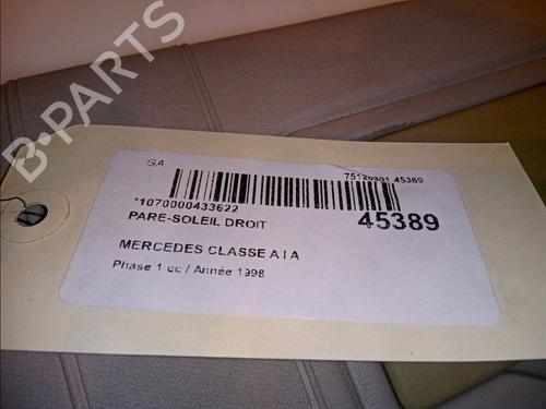 Used Right sun visor MERCEDES-BENZ A-CLASS (W168) A 160 (168.033, 168.133) (102 hp) 23177482
