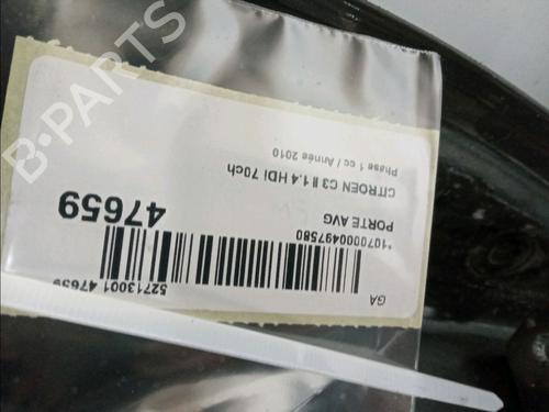 Left front door CITROËN C3 II (SC_) 1.4 HDi 70 (SC8HZC, SC8HR0, SC8HP4) | BP16648184C2 