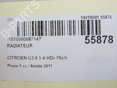 Radiateur à eau CITROËN C3 II (SC_) 1.4 HDi 70 (SC8HZC, SC8HR0, SC8HP4) (68 hp) 31179691