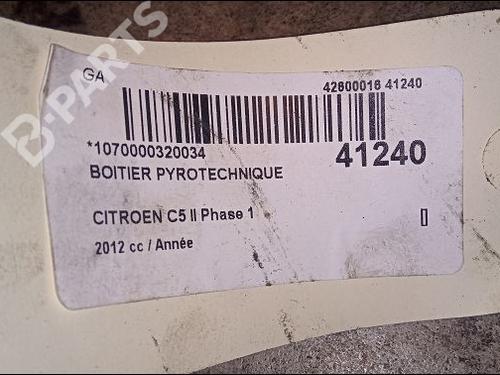ECU airbags CITROËN C5 III (RD_) 1.6 HDi 115 (RD9HRA, RD9HLA, RD9HL0) | BP9618288M53 