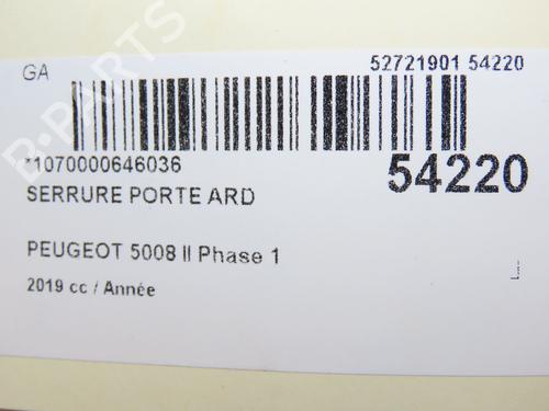 Rear right lock PEUGEOT 5008 II (MC_, MJ_, MR_, M4_) 1.2 THP (MRHNYH, MRHNYW, MRHNSJ, MRHNSU, MRHNSM) | BP28969056C99 