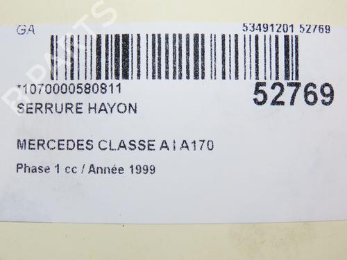 Used Tailgate lock Tailgate lock MERCEDES-BENZ A-CLASS (W168) A 170 CDI (168.008) (90 hp) 26383731 26383731