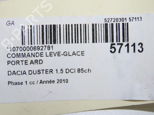 Interrupteur de vitre arrière droite DACIA DUSTER (HS_) 1.5 dCi (86 hp) 32100494