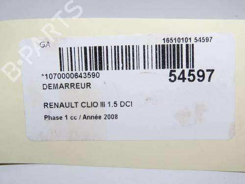 Used Starter RENAULT CLIO III (BR0/1, CR0/1) 1.5 dCi (C/BR0G, C/BR1G) (68 hp) 32432910