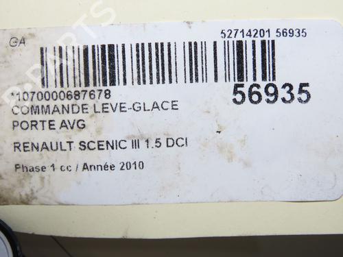 Used Left front window switch RENAULT SCÉNIC III (JZ0/1_) 1.5 dCi (106 hp) 31162656