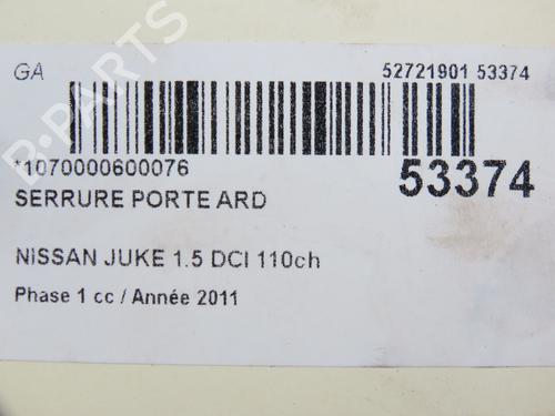 Rear right lock NISSAN JUKE (F15) 1.5 dCi | BP28831951C99 