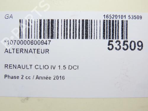 Alternador RENAULT CLIO IV (BH_) 1.5 dCi 90 (90 hp) 28967083
