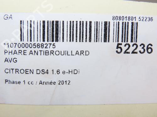 Left front fog light CITROËN DS4 (NX_) 1.6 HDi 110 | BP26534601C30