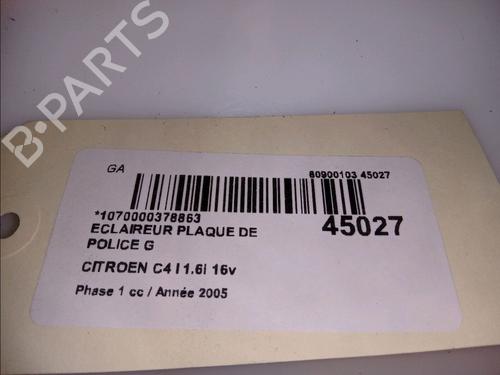 Nummerpladelys CITROËN C4 I (LC_) 1.6 16V (109 hp) 14880860
