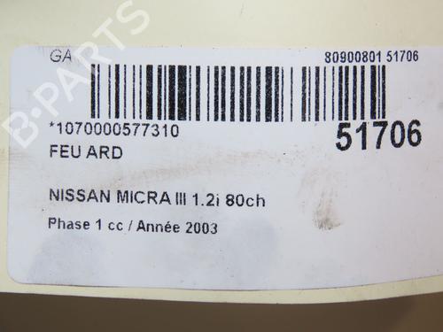 Right taillight NISSAN MICRA III (K12) 1.2 16V | BP23098802C35 