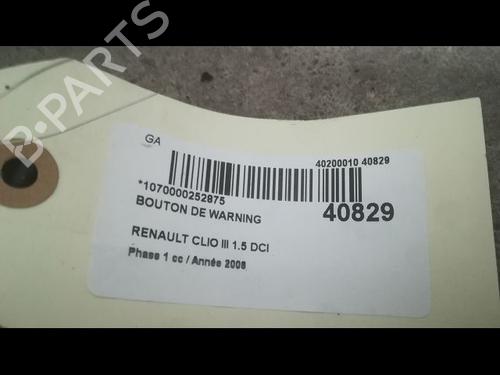 Used Warning switch RENAULT CLIO III (BR0/1, CR0/1) 1.5 dCi (BR17, CR17) (86 hp) 9610030