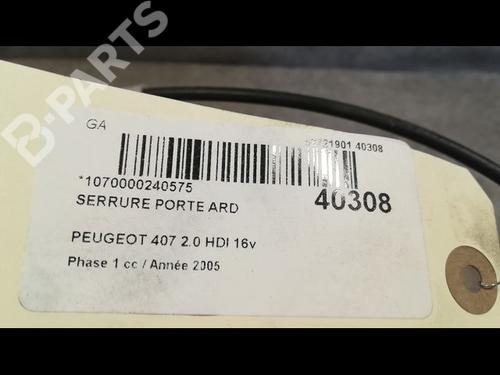 Rear right lock PEUGEOT 407 (6D_) 2.0 HDi 135 (6DRHRH, 6DRHRE, 6DRHRG, 6DRHRJ) | BP9608745C99 