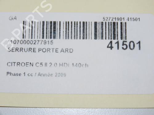 Used Rear right lock CITROËN C5 III (RD_) 2.0 HDi 140 (RDRHF8, RDRHFA, RDRHA8, RDRHAJ) (140 hp) 11103400