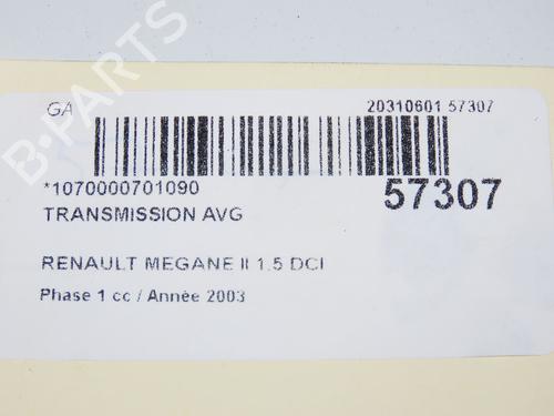 Used Left front driveshaft Left front driveshaft RENAULT MEGANE II (BM0/1_, CM0/1_) 1.5 dCi (BM0F, BM0T, BM2B, CM0F, CM0T) (82 hp) 32691160 32691160