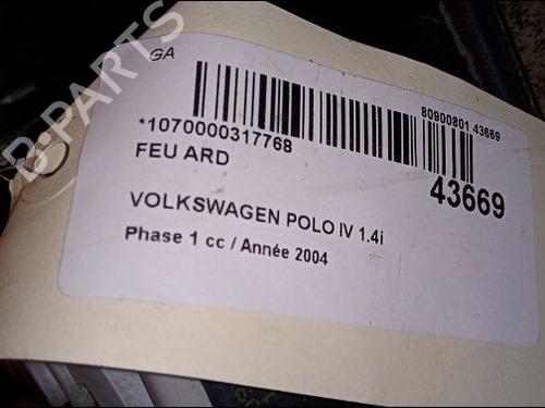 Used Right taillight VW POLO (9N_, 9A_) 1.4 16V (75 hp) 23177966
