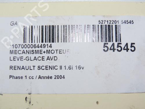 Used Front right window mechanism RENAULT SCÉNIC II (JM0/1_) 1.6 (JM0C, JM0J, JM1B) (113 hp) 31077334