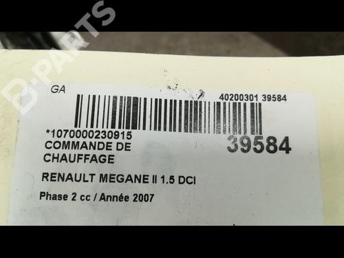 Climate control RENAULT MEGANE II (BM0/1_, CM0/1_) 1.5 dCi (BM1E, CM1E) | BP9607737I5 