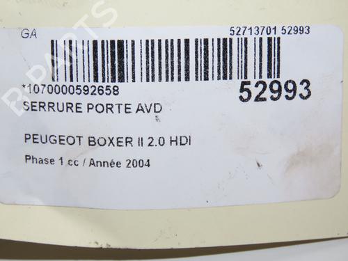 Used Front right lock Front right lock PEUGEOT BOXER Van (244) 2.0 HDi (84 hp) 28968788 28968788