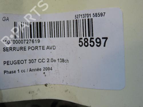 Used Front right lock Front right lock PEUGEOT 307 CC (3B) 2.0 16V (136 hp) 40554315 40554315