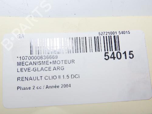 Rudehejsemekanisme venstre bagtil RENAULT CLIO II (BB_, CB_) 1.5 dCi (B/CB08) (82 hp) 29415179