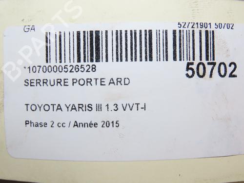 Used Rear right lock TOYOTA YARIS (_P13_) 1.3 (NSP130_, NSP130) (99 hp) 28831932