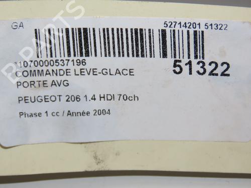 Left front window switch PEUGEOT 206 Van 1.4 HDi | BP21799831I27