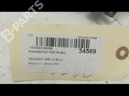 Front left interior door handle PEUGEOT 208 I (CA_, CC_) 1.2 VTi 68 / PureTech 68 | BP9597621I13 
