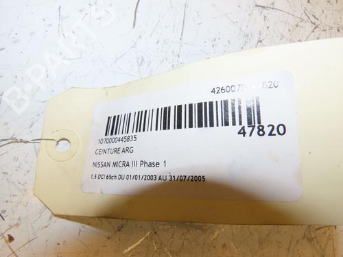 Rear left belt tensioner NISSAN MICRA III (K12) 1.5 dCi | BP17315672C89 