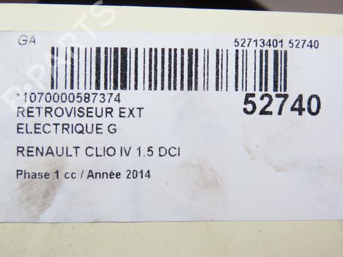 Used Left mirror RENAULT CLIO IV (BH_) 1.5 dCi 75 (75 hp) 28968706
