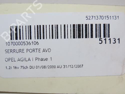 Front right lock OPEL AGILA (A) (H00) 1.2 16V (F68) | BP18859341C97 