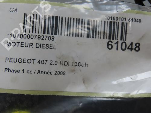 Used Engine Engine PEUGEOT 407 (6D_) 2.0 HDi 135 (6DRHRH, 6DRHRE, 6DRHRG, 6DRHRJ) (136 hp) 39937916 39937916