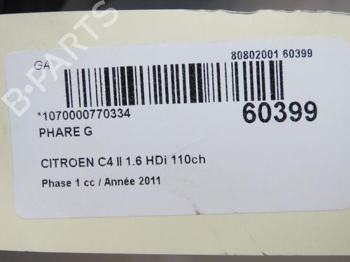 Left headlight CITROËN C4 II (NC_) 1.6 HDi 110 | BP37275953C28  - Image 6