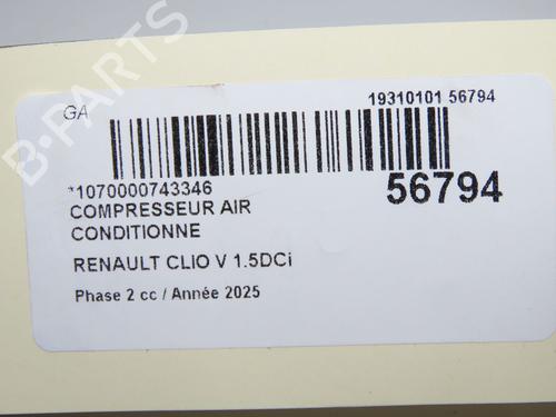 AC compressor RENAULT CLIO V (B7_) 1.5 Blue dCi 100 (B7AD) | BP33998706M34  - Image 8