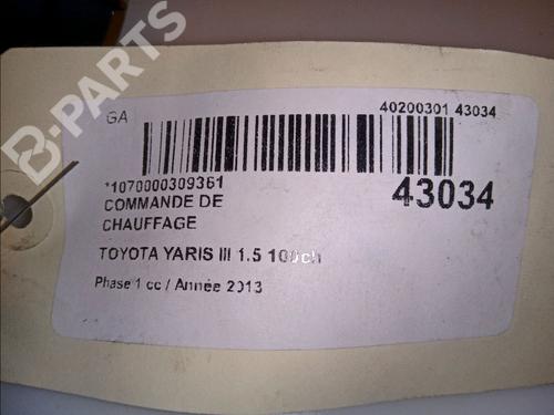 Climate control TOYOTA YARIS (_P13_) 1.5 Hybrid (NHP130_, NHP130) | BP11114527I5 