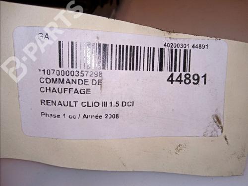 Climate control RENAULT CLIO III (BR0/1, CR0/1) 1.5 dCi (BR17, CR17) | BP11101079I5 