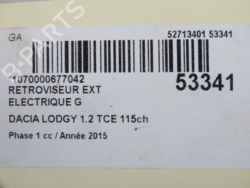 Used Left mirror Left mirror DACIA LODGY (JS_) 1.2 TCe (JSAY, JSM0) (115 hp) 33188198 33188198