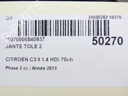 Rim CITROËN C3 II (SC_) 1.4 HDi 70 (SC8HZC, SC8HR0, SC8HP4) | BP22774494C45 