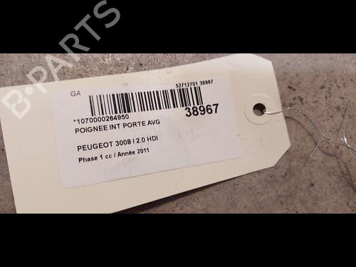 Used Front left interior door handle PEUGEOT 3008 I MPV (0U_) 2.0 HDi 150 / BlueHDi 150 (150 hp) 9612032