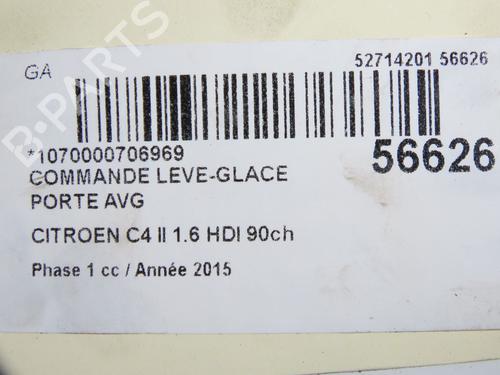 Venstre Foran elrute bryter Venstre Foran elrute bryter CITROËN C4 II (NC_) 1.6 HDi 90 (92 hp) 37624670 37624670