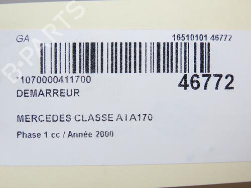 Used Starter Starter MERCEDES-BENZ A-CLASS (W168) A 170 CDI (168.008) (90 hp) 19540012 19540012