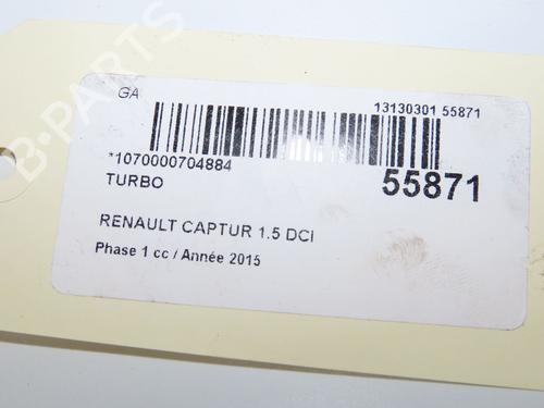 Turbo/Compressor Turbo/Compressor RENAULT CAPTUR I (J5_, H5_) 1.5 dCi 90 (J5N4, J5M5, J5MW, J5M6, J5AL, J5AJ) (90 hp) 36367496 36367496