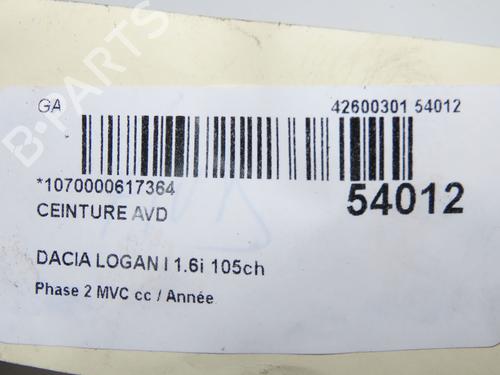 Front right seatbelt DACIA LOGAN MCV (KS_) 1.6 16V Hi-Flex | BP33836444I25 - Image 5