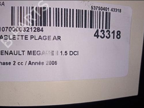 Rear parcel shelf RENAULT MEGANE II (BM0/1_, CM0/1_) 1.5 dCi (BM1F, CM1F) | BP9618448C85