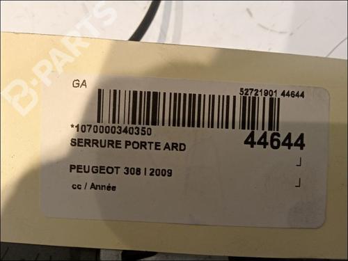 Rear right lock PEUGEOT 308 I (4A_, 4C_) 1.6 HDi | BP11103423C99 