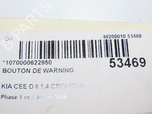 Used Warning switch KIA CEE'D Sportswagon (JD) 1.4 CRDi 90 (90 hp) 29441707