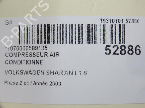 Used AC compressor VW SHARAN (7M8, 7M9, 7M6) 1.9 TDI (130 hp) 29739505